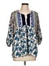 Gibson Latimer 100% Polyester Blue 3/4 Sleeve Blouse Size L - photo 1