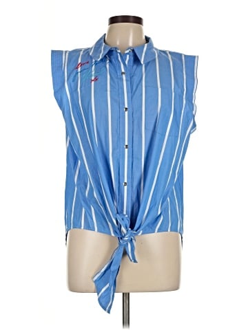 Karl Lagerfeld Paris Sleeveless Button-Down Shirt (view 1)