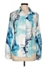 Unbranded 100% Polyester Print Blue Long Sleeve Blouse Size L - photo 1