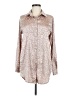 Shein Animal Print Brown Long Sleeve Blouse Size 6 - photo 1