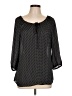 Ann Taylor 100% Polyester Black 3/4 Sleeve Blouse Size L - photo 1