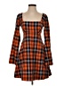 STAUD 100% Cotton Plaid Orange Casual Dress Size 2 - photo 1