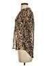 Bongo Animal Print Brown 3/4 Sleeve Blouse Size S - photo 5