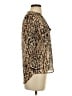 Bongo Animal Print Brown 3/4 Sleeve Blouse Size S - photo 4