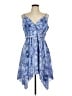 Aqua 100% Polyester Paisley Blue Casual Dress Size L - photo 1