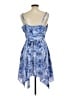 Aqua 100% Polyester Paisley Blue Casual Dress Size L - photo 2