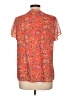 Papermoon 100% Polyester Orange Short Sleeve Blouse Size L - photo 2