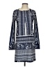 Alex + Alex Print Blue Casual Dress Size S - photo 1