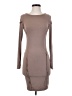 Bebe Solid Brown Casual Dress Size XS - photo 1