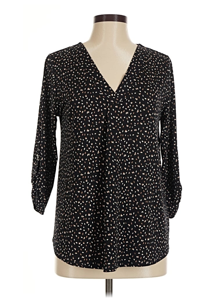 Pre-owned Beacon 3/4 Sleeve Blouse In Black