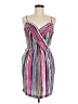 5/48 100% Polyester Stripes Pink Cocktail Dress Size M - photo 1