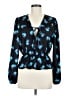 WAYF 100% Polyester Print Black Long Sleeve Blouse Size M - photo 1