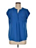Liz Claiborne 100% Polyester Blue Short Sleeve Blouse Size M - photo 1