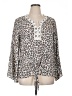 Assorted Brands Animal Print Ivory 3/4 Sleeve Blouse Size XL - photo 1