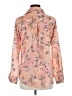 Frost 100% Polyester Floral Pink Long Sleeve Blouse Size M - photo 2