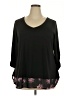 Avenue Black 3/4 Sleeve Blouse Size 18 Plus - photo 1