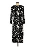oasis Print Black Casual Dress Size L - photo 2