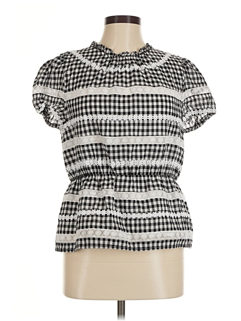 Pre-owned Jcrew Short Sleeve Blouse In Silver