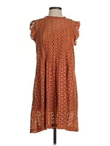 Madewell Eyelet Ruffle-Sleeve Pintuck Mini Dress (view 1)