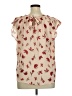 LC Lauren Conrad 100% Polyester Tan Short Sleeve Blouse Size XL - photo 2