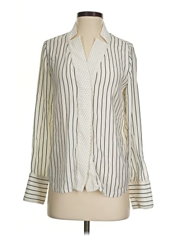 Frame Long Sleeve Silk Top - front