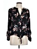 Candie's 100% Polyester Floral Black Long Sleeve Blouse Size L - photo 1