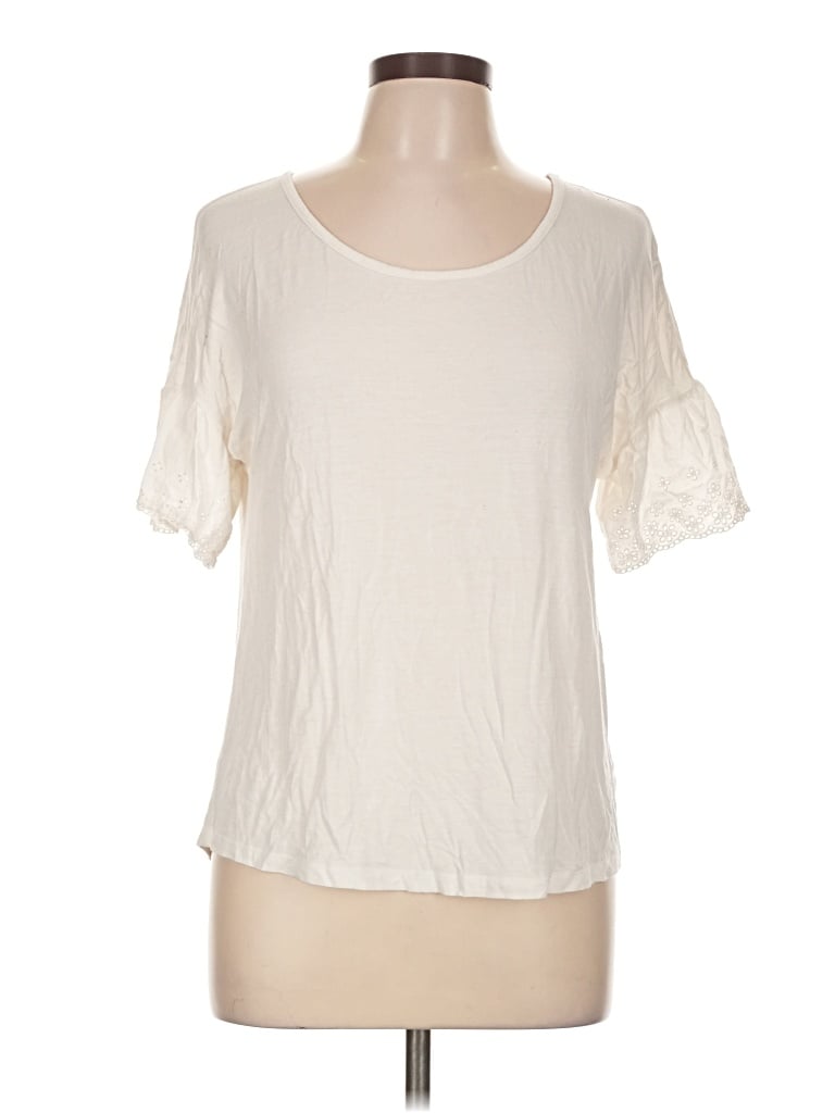 Pre-owned Pink Rose Short Sleeve T-shirt In Ivory