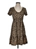 Blue Rain Animal Print Brown Casual Dress Size S - photo 1