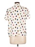 Moon 100% Polyester Print Ivory Short Sleeve Blouse Size L - photo 2