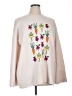 Kerri Rosenthal 100% Cashmere Floral Ivory Cashmere Pullover Sweater Size XL - photo 1