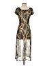 Discreet Graphic Gold Cocktail Dress Size S - photo 2