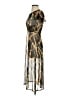 Discreet Graphic Gold Cocktail Dress Size S - photo 5
