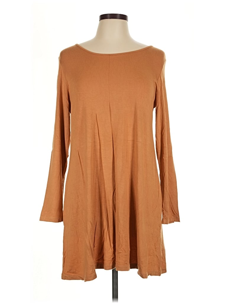 Pre-owned Comfy Usa Casual Dress In Tan
