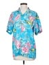 Paradise Found Tropical Blue Short Sleeve Blouse Size S - photo 1