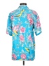 Paradise Found Tropical Blue Short Sleeve Blouse Size S - photo 2