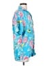Paradise Found Tropical Blue Short Sleeve Blouse Size S - photo 4