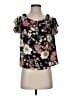 Emi & Joe Floral Black Short Sleeve Blouse Size S - photo 1