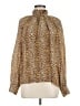 Ramy Brook 100% Silk Animal Print Gold Long Sleeve Silk Top Size M - photo 1