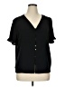 CeCe 100% Polyester Black Short Sleeve Blouse Size XL - photo 1