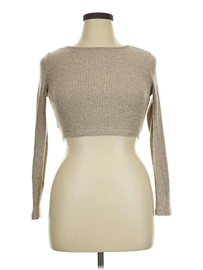 Pre-owned Unbranded 3/4 Sleeve T-shirt In Tan