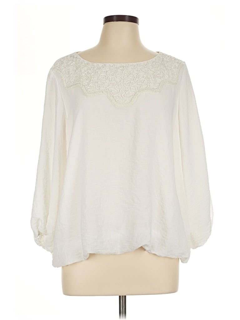 Pre-owned Chico's 3/4 Sleeve Blouse In Ivory