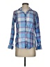 Grayson 100% Linen Plaid Blue Long Sleeve Button-Down Shirt Size XS (1) - photo 1