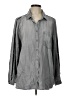 Side Stitch Stripes Gray Long Sleeve Button-Down Shirt Size L - photo 1