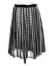 Tory Burch Checkered-gingham Black Silk Skirt Size 4 - photo 1