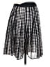 Tory Burch Checkered-gingham Black Silk Skirt Size 4 - photo 2