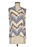 Skies Are Blue 100% Polyester Chevron-herringbone Ivory Sleeveless Blouse Size S - photo 1
