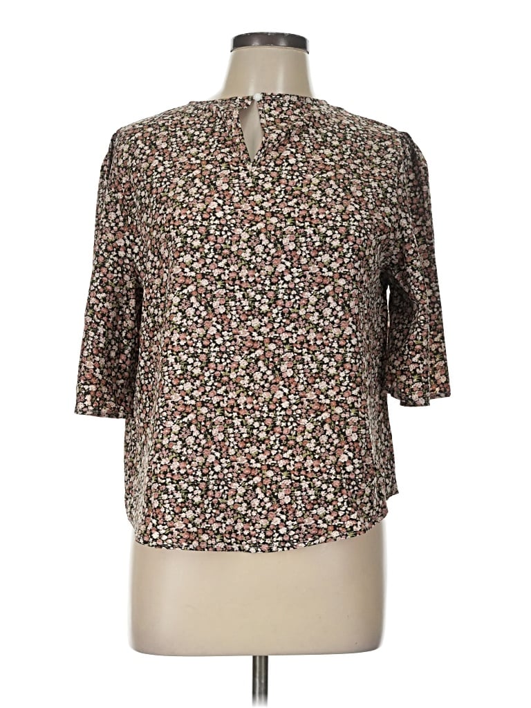 Pre-owned Shein 3/4 Sleeve Blouse In Brown