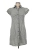 A. Byer Gray Short Sleeve Button-Down Shirt Size M - photo 1