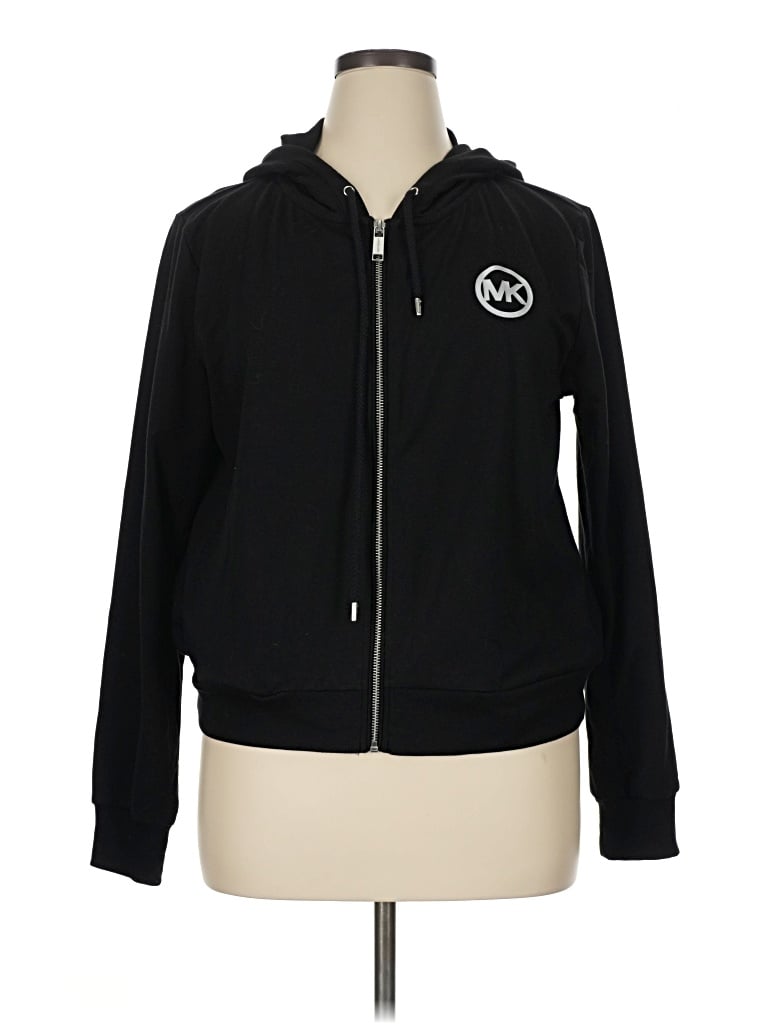 Pre-owned Michael Michael Kors Zip Up Hoodie In Black