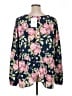 Lularoe Floral Blue Long Sleeve Blouse Size XL - photo 2